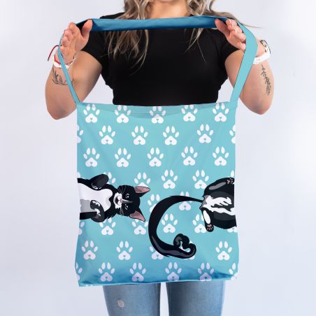 Torba na ramię z nadrukiem - Kot Przytulak