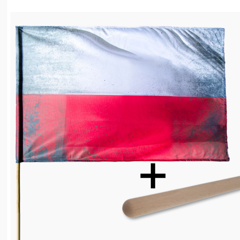 Flaga Polski Replika + drzewiec 150cm