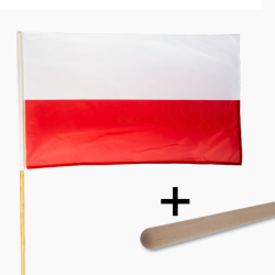 Flaga Polski z drzewcem – zestaw flaga + drzewiec 150cm