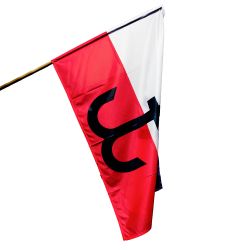 Flaga Polski Walczącej - PW + drzewiec 150cm ZESTAW