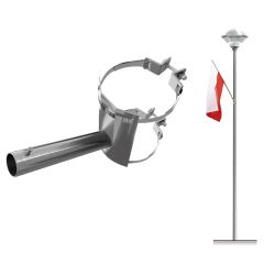 Stalowy uchwyt flagowy na słupy 25mm + paski montażowe i klucz