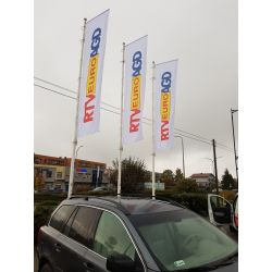 Maszt z włókna szklanego z wysięgnikiem i zamkiem