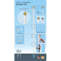 Maszt z włókna szklanego z wysięgnikiem i zamkiem