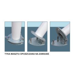 Maszt z włókna szklanego z wysięgnikiem i korbą