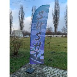 Żagiel reklamowy, flaga reklamowa "SUHSI"