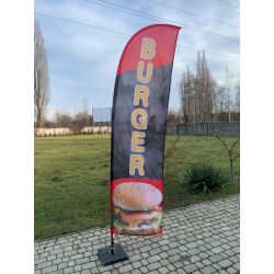 Żagiel reklamowy, flaga reklamowa "BURGER"