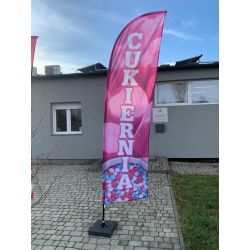 Żagiel reklamowy, flaga reklamowa "CUKIERNIA"