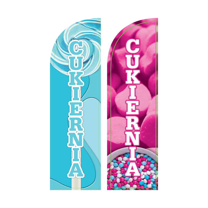 Żagiel reklamowy, flaga reklamowa "CUKIERNIA"