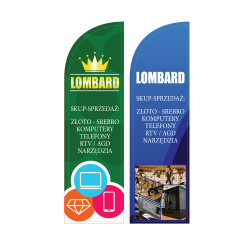Żagiel reklamowy, flaga reklamowa "LOMBARD"
