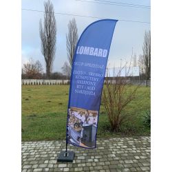 Żagiel reklamowy, flaga reklamowa "LOMBARD"