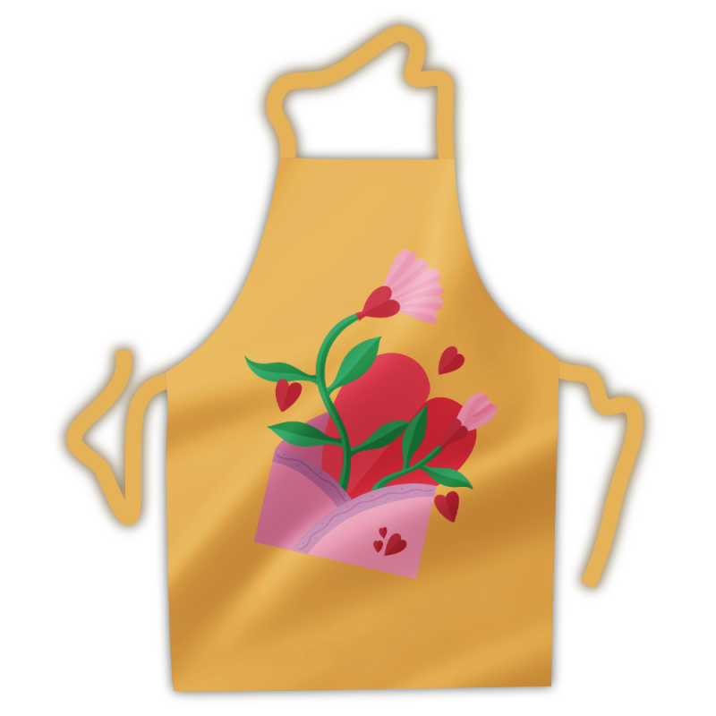 Fartuch kuchenny - miłosny bukiet