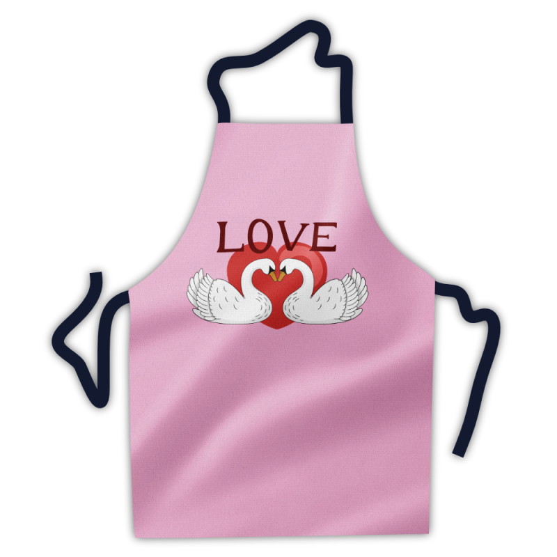 Fartuch kuchenny - zakochane łabędzie