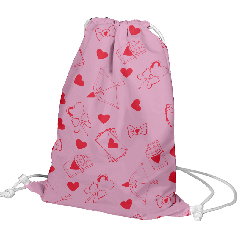 Plecak worek - list miłosny różowy