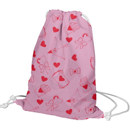 Plecak worek - list miłosny różowy