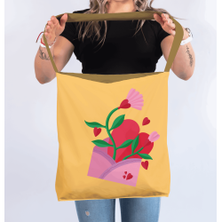 Torba na ramię „Miłosny bukiet” – romantyczna torba z nadrukiem | Prezent dla niej
