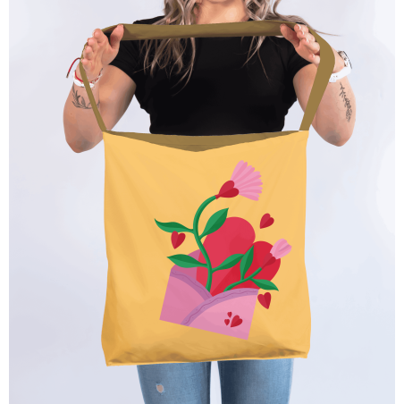 Torba na ramię „Miłosny bukiet” – romantyczna torba z nadrukiem | Prezent dla niej