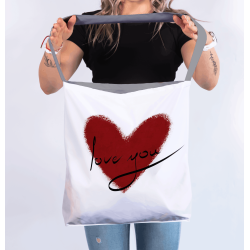 Torba na ramię „ILoveYou” – romantyczna torba z nadrukiem | Prezent dla niej
