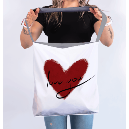 Torba na ramię „ILoveYou” – romantyczna torba z nadrukiem | Prezent dla niej