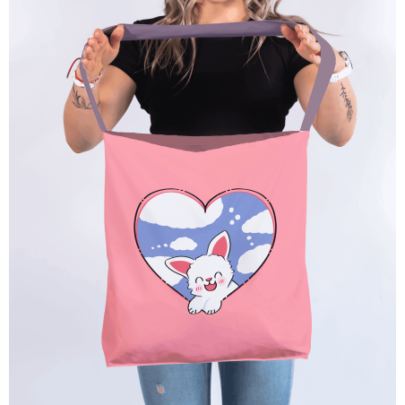 Torba na ramię „Króliczek” – romantyczna torba z nadrukiem | Prezent dla niej