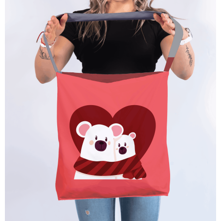 Torba na ramię „Tulisie” – romantyczna torba z nadrukiem | Prezent dla niej