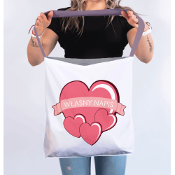 Torba na ramię „Własny nadruk – serce” – personalizowana torba z nadrukiem | Prezent dla niej