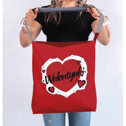 Torba na ramię „Walentynkowy klasyk” – romantyczna torba z nadrukiem | Prezent dla niej
