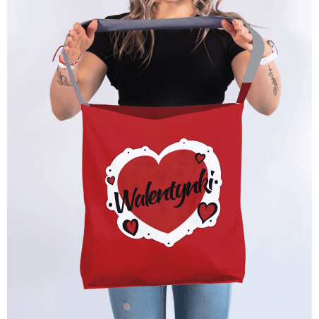 Torba na ramię „Walentynkowy klasyk” – romantyczna torba z nadrukiem | Prezent dla niej