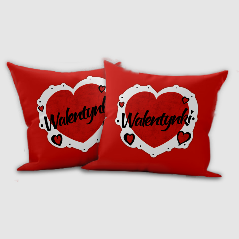Poduszka 35x35cm „Klasyczne Walentynki” – dekoracyjna, z nadrukiem
