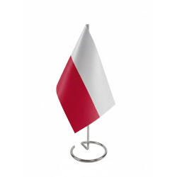 Elegancki stojak na flagę 36 cm | Biurkowy stojak metalowy