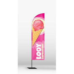 Żagiel reklamowy, flaga reklamowa "LODY"