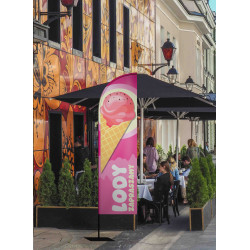 Żagiel reklamowy, flaga reklamowa "LODY"