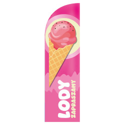 Żagiel reklamowy, flaga reklamowa "LODY"