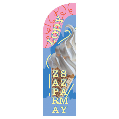 Żagiel reklamowy, flaga reklamowa "LODY KLASYCZNE"