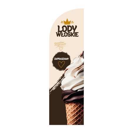 Żagiel reklamowy LODY WŁOSKIE