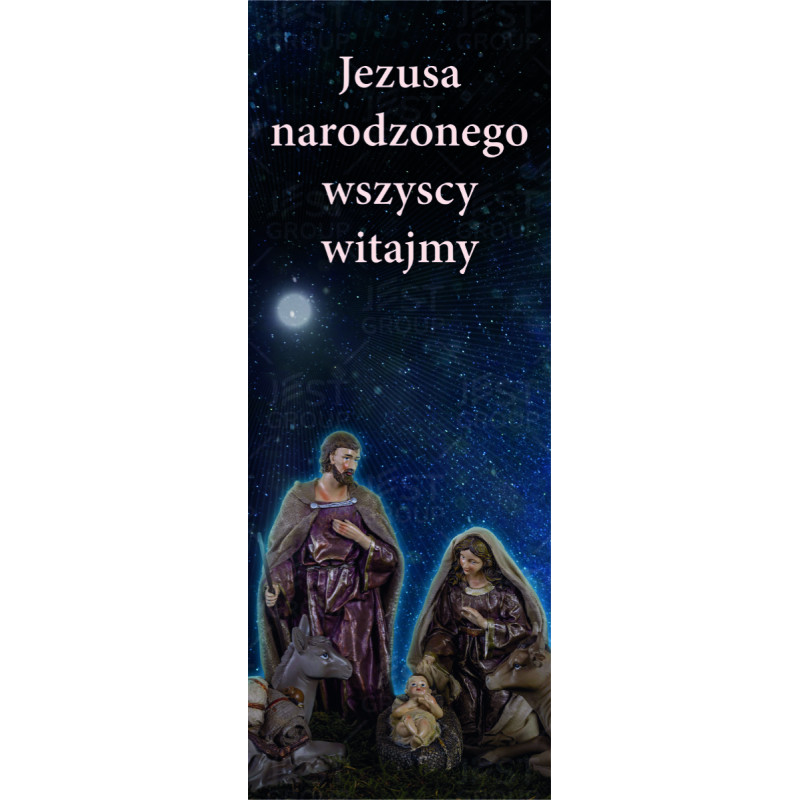 Baner na Boże Narodzenie "Jezusa narodzonego wszyscy witajmy"