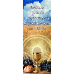 Baner na Boże Ciało "Bierzcie i jedzcie z tego wszyscy"