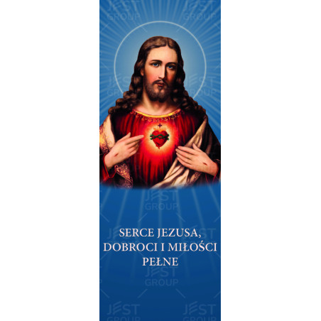 Baner na Boże Ciało "Serce Jezusa, dobroci i miłości pełne"