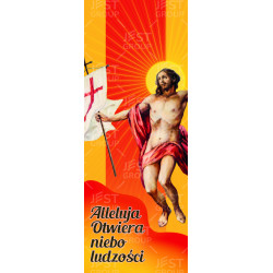Baner na Wielkanoc "Alleluja Otwiera niebo ludzkości"
