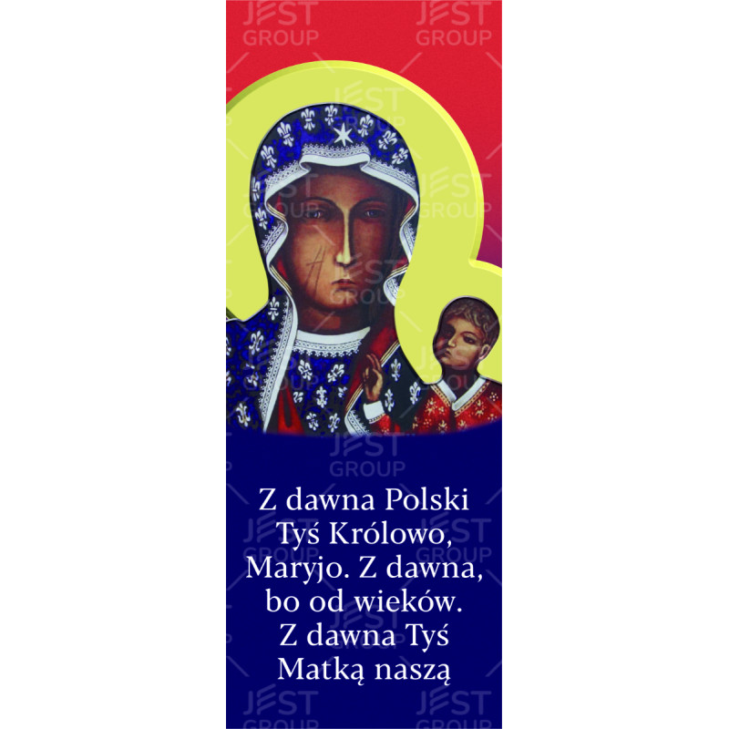 Baner z Matką Boską Częstochowską "Z dawna Tyś Matką naszą"
