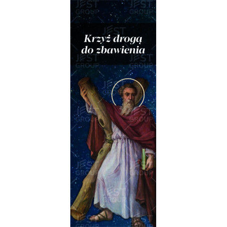 Baner z Andrzejem Apostołem "Krzyż drogą do zbawienia"