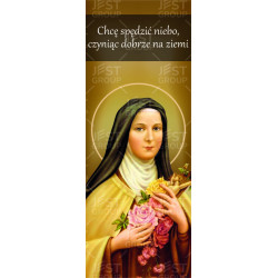 Baner ze Świętą Teresą "Chce spędzić niebo, czyniąc dobrze na ziemi""