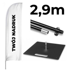 Żagiel reklamowy 2,9m ZESTAW z podstawą metalową 4kg