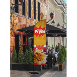Żagiel reklamowy, flaga reklamowa "FRYTKI"