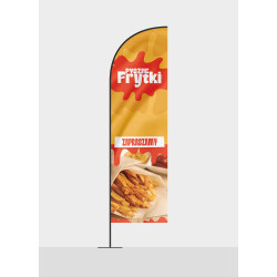 Żagiel reklamowy, flaga reklamowa "FRYTKI"