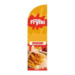 Żagiel reklamowy, flaga reklamowa "FRYTKI"