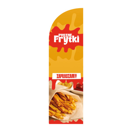 Żagiel, flaga reklamowy FRYTKI, do baru, restauracji | JEST