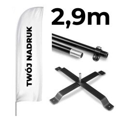 Żagiel reklamowy z krzyżakiem metalowym - pełny zestaw 290cm