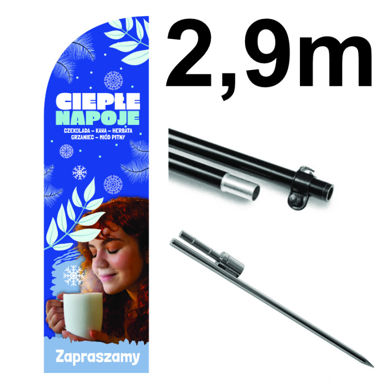 Żagiel reklamowy 2,9m - zimowe wzory