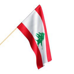 Flaga Libanu obszyta podwójnym ściegiem