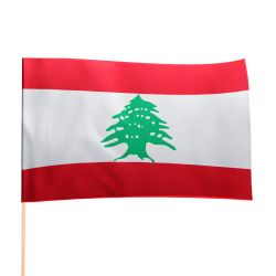 Flaga Libanu obszyta podwójnym ściegiem